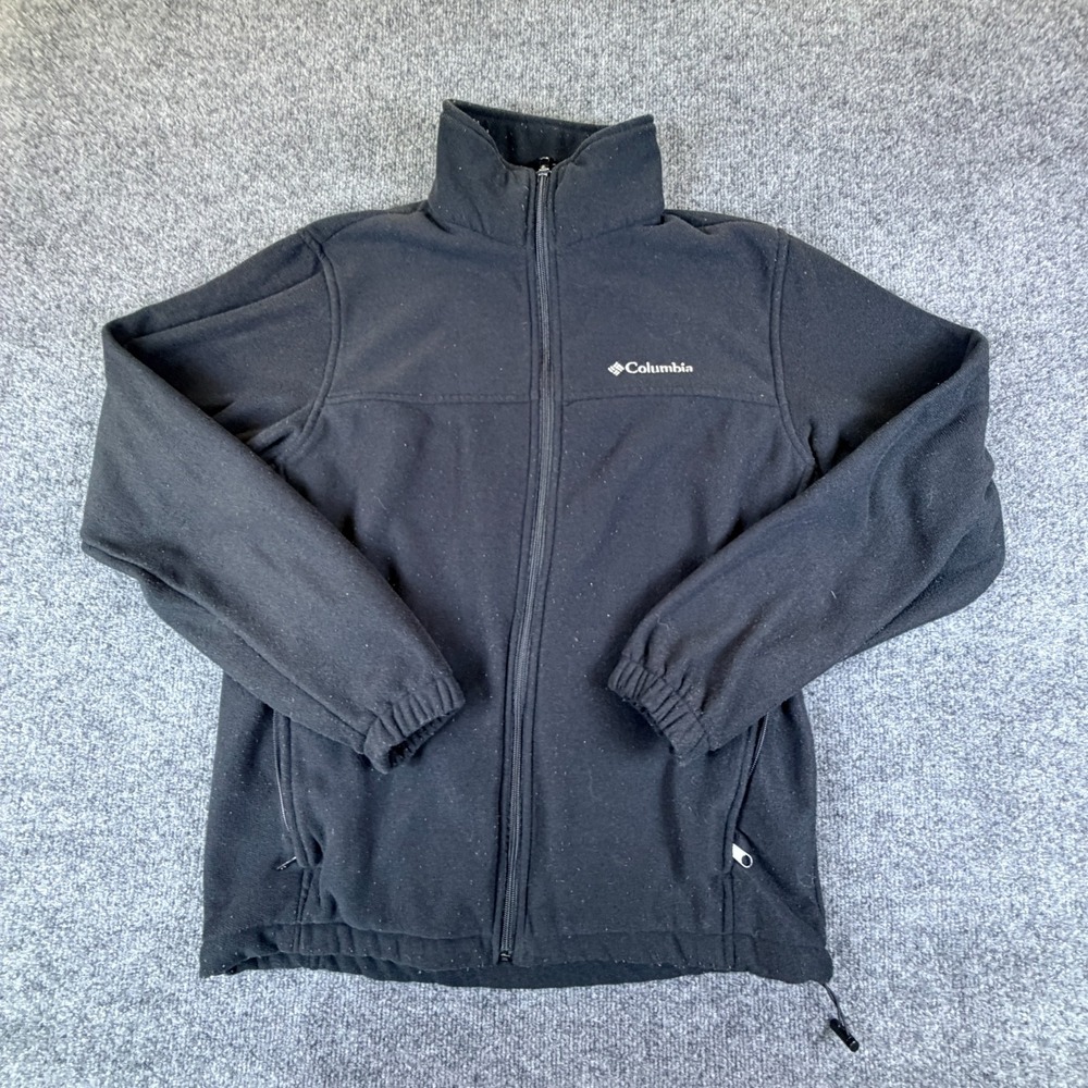 Columbia Sportswear Jacket Mens Black Medium Fleece Lined Mock Neck Full Zip
